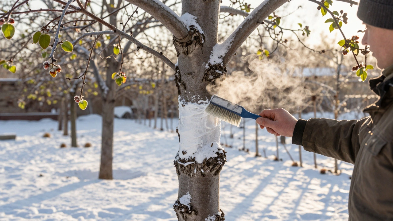 Чем обработать деревья при минусовой температуре: безопасные способы защиты от морозов и трещин