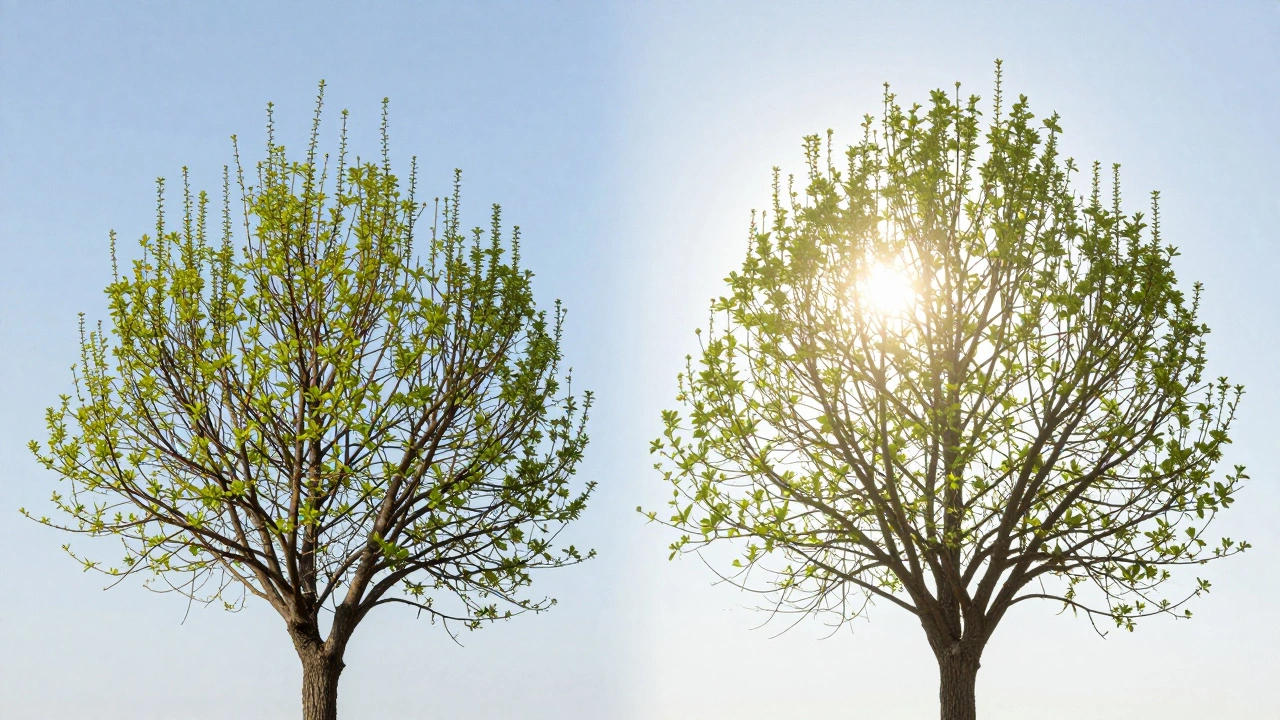 Прореживание кроны плодового дерева ранней весной для доступа света